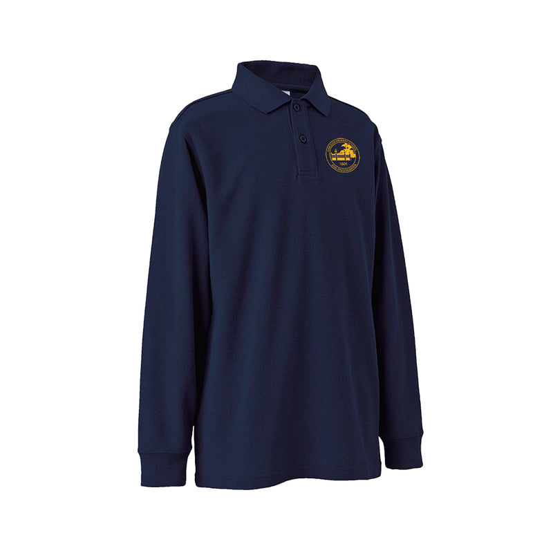 Long Sleeve Polo Shirt - Navy